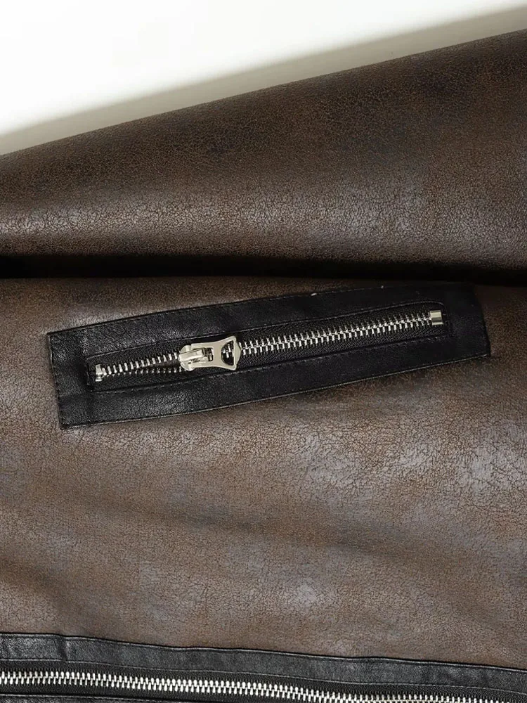 

HH Fashion Women Casual Lapel Zipper Pocket Waistband Decoration Slim Jacket Female Long Sleeves Jacket High Street Short Coats