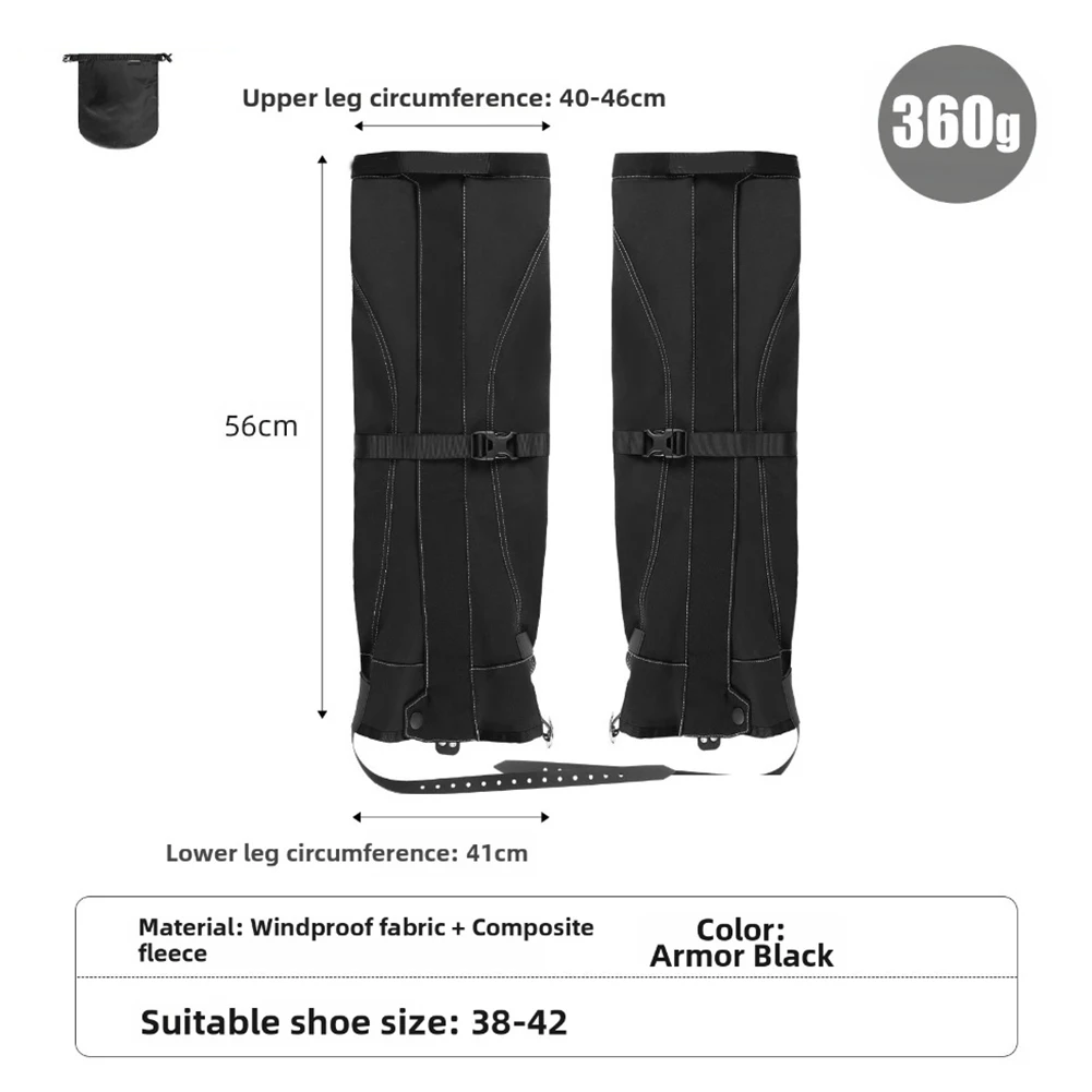Windproof Hiking Gaiters with Fleece Lining for Outdoor Activities Like Skiing and Trail Running Designed for Men and Women