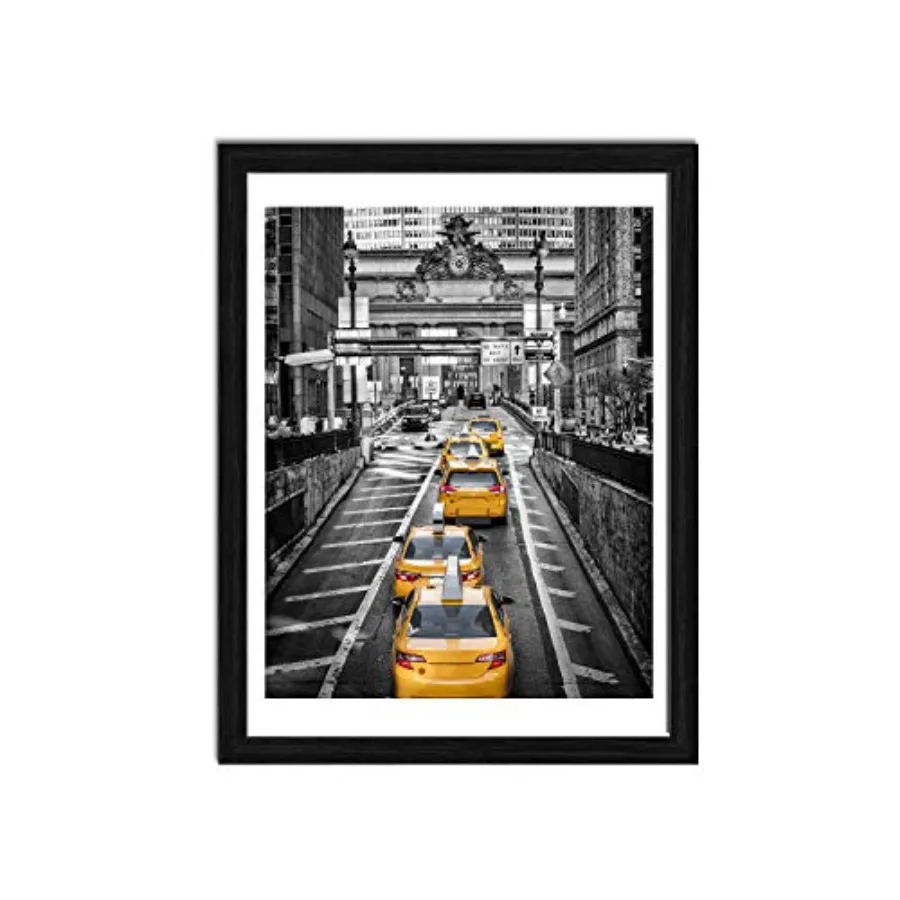 

Фоторамки 12x16 для фотографий 11x14 с паспарту или без, черные, для настенного декора в гостиной и офисе