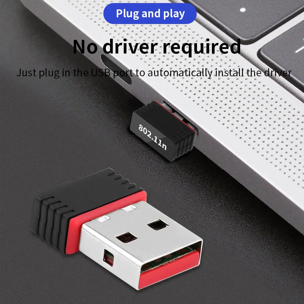 TISHRIC-Mini adaptador de tarjeta de red inalámbrica, dispositivo de 150M, IEEE 802.11b/G/n, 2,4 GHZ, 150Mbs, USB2.0, para PC, escritorio y portátil, 2,4 GHz