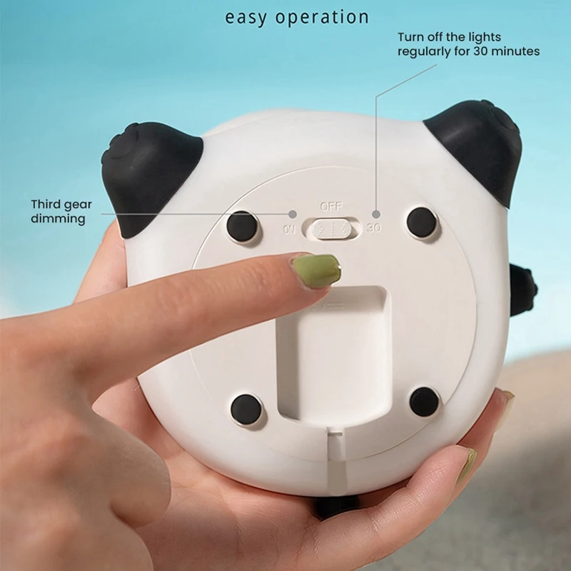 TKOH-Simpatico panda LED luce notturna in silicone USB ricaricabile timer lampada da comodino arredamento della stanza regalo per bambini luce notturna