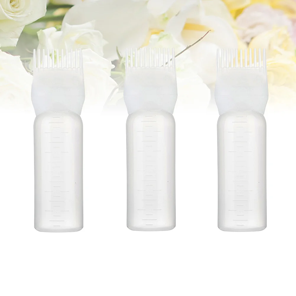 3Pcs Hair Coloring Bottle Dyeing Comb White Salon Hairdresser Tool for Precise Root Application Easy Clean Hair Applicator - Image 3