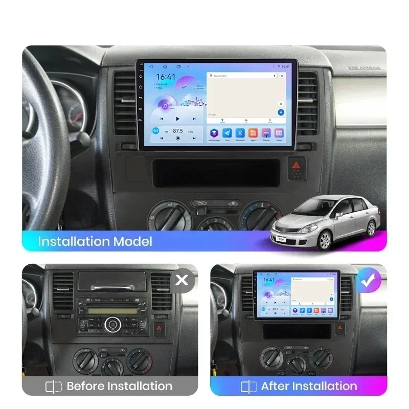 Car Radio for Nissan Tiida C11 2004-2013 Multimedia Carplay Player 2din Stereo Autoaudio Android Head Unit 9 Inch Navigation GPS