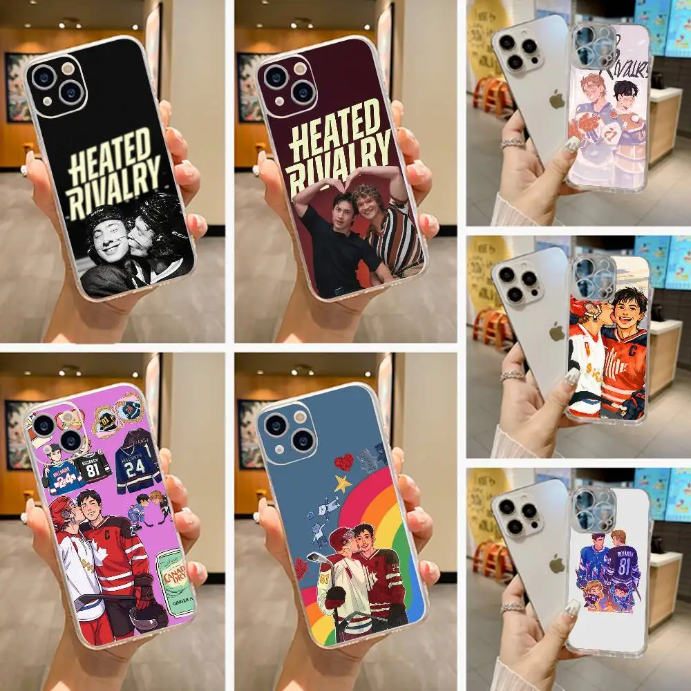 

Heated rivalry cartoon-n Phone Case Transparent Silicone Soft For iPhone 17 16 15 14 13 12 11 Mini Pro Max Plus