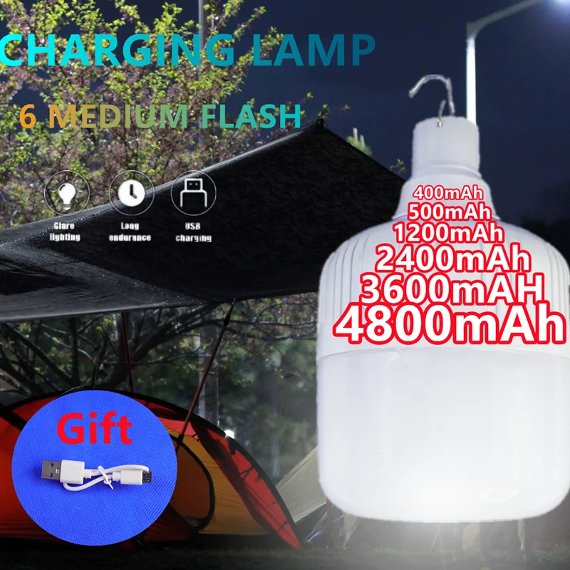 Super Bright Led Camping Rechargeable Light Emergency Portable Usb Handheld Light Built-in Battery Outdoor Flashlight