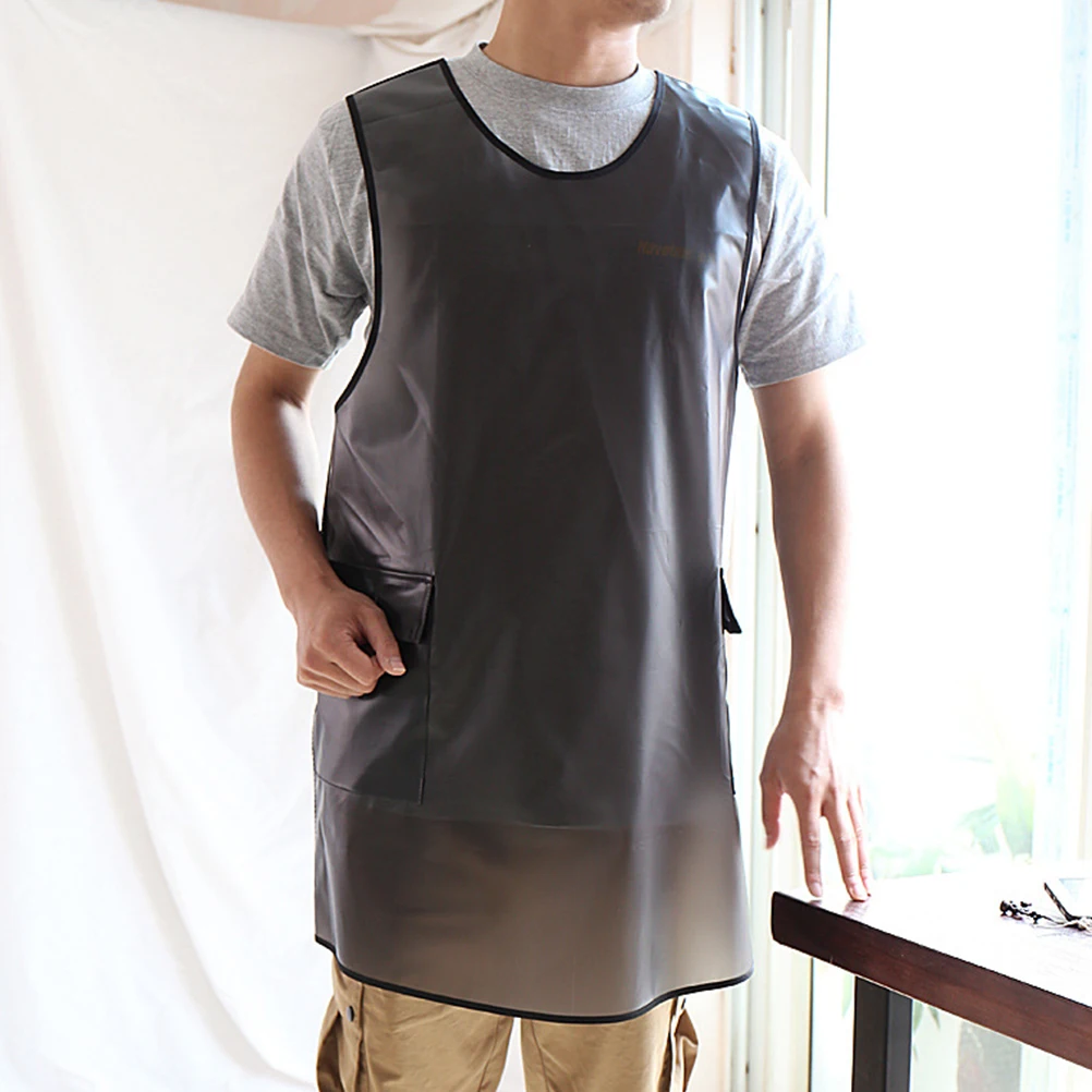 

1pc Waterproof Transparent Premium Pvc Sleeveless Kitchen Home Pet Store Use Working Apron For Women Men Multi-Purpose