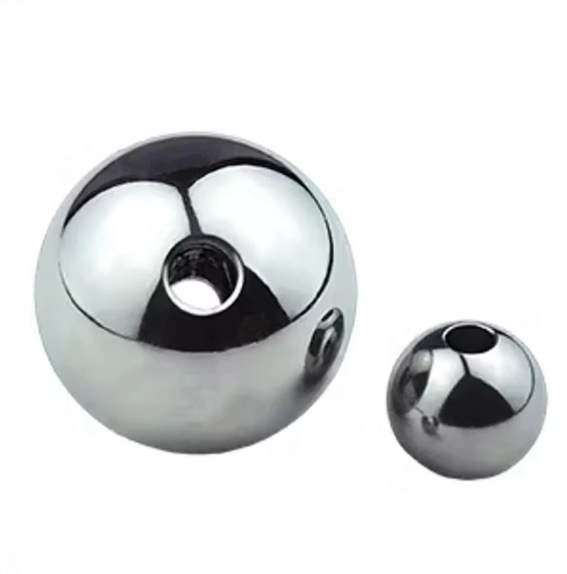 1Pcs Piercing Stainless Steel Balls OD 22mm-60mm Through Hole Unthreaded Steel Bead DIY Jewelry Beading Round Ball Accessories