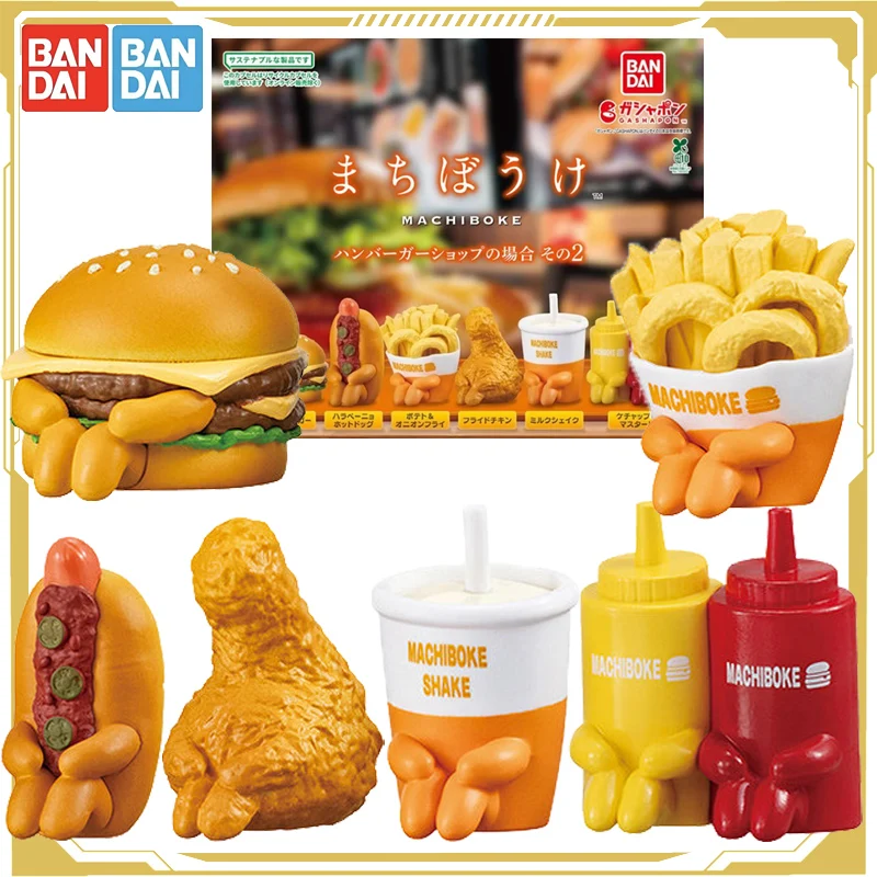 

Оригинальные игрушки-фигурки Bandai Gashapon Waiting Food 02: Чизбургер, Хот-дог. Коллекционные подарки для мальчиков, девочек и детей.