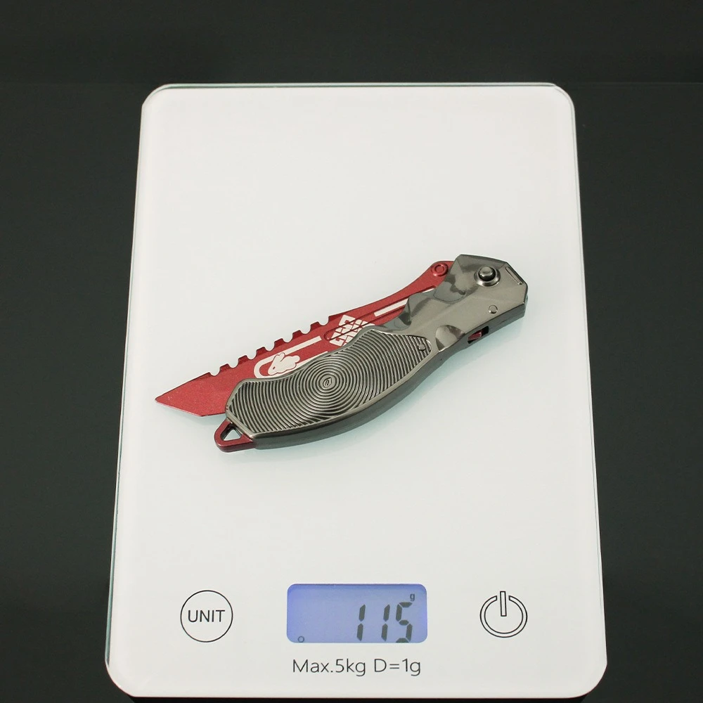 27cm 토끼 접이식 칼 게임 ARENA 브레이크 아웃: INFINTE 모든 금속 모델 복제 소품 군사 Tainning 칼 안전 블레이드 완구