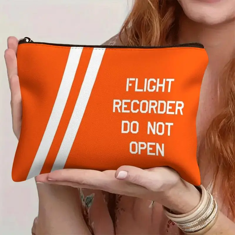 Flight Data Recorder Do Not Open Makeup Bag Small Cosmetic Pouch with Zipper Travel Makeup Bag Ideal for Perfect for Daily Use