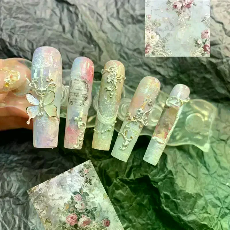 Mold French Photo Frames Candlestick Statue Acrylic 3D Silicone Relief Design Nail Art Decorations Templates Making Tools Nail