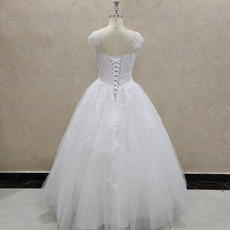 ZJ9099 2023 New Gorgesous Ball Gown Lace Wedding Dresses Summer Women Dress For Bridal Gown Customer Made Plus Size