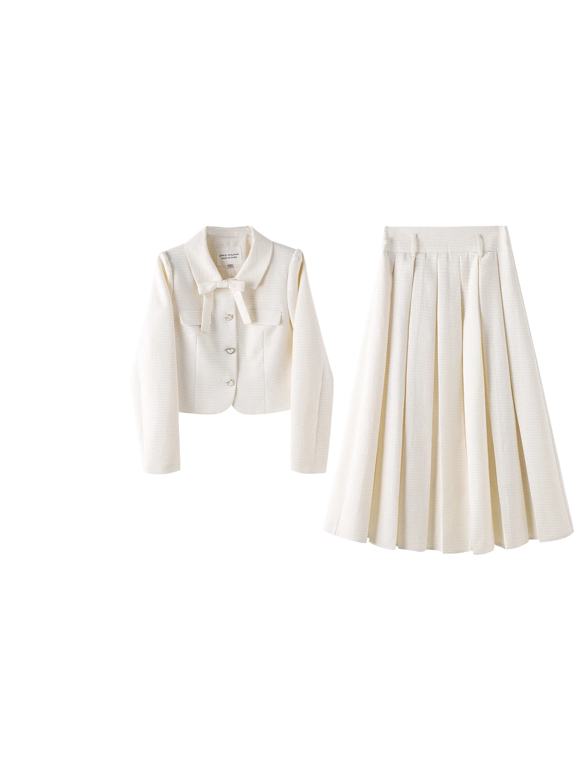 

Faionable Casual Women's Outfit Set with f Skirt And Jaet by Lu Xiang Nan Autumn 2024 Long Sve Button up Sle