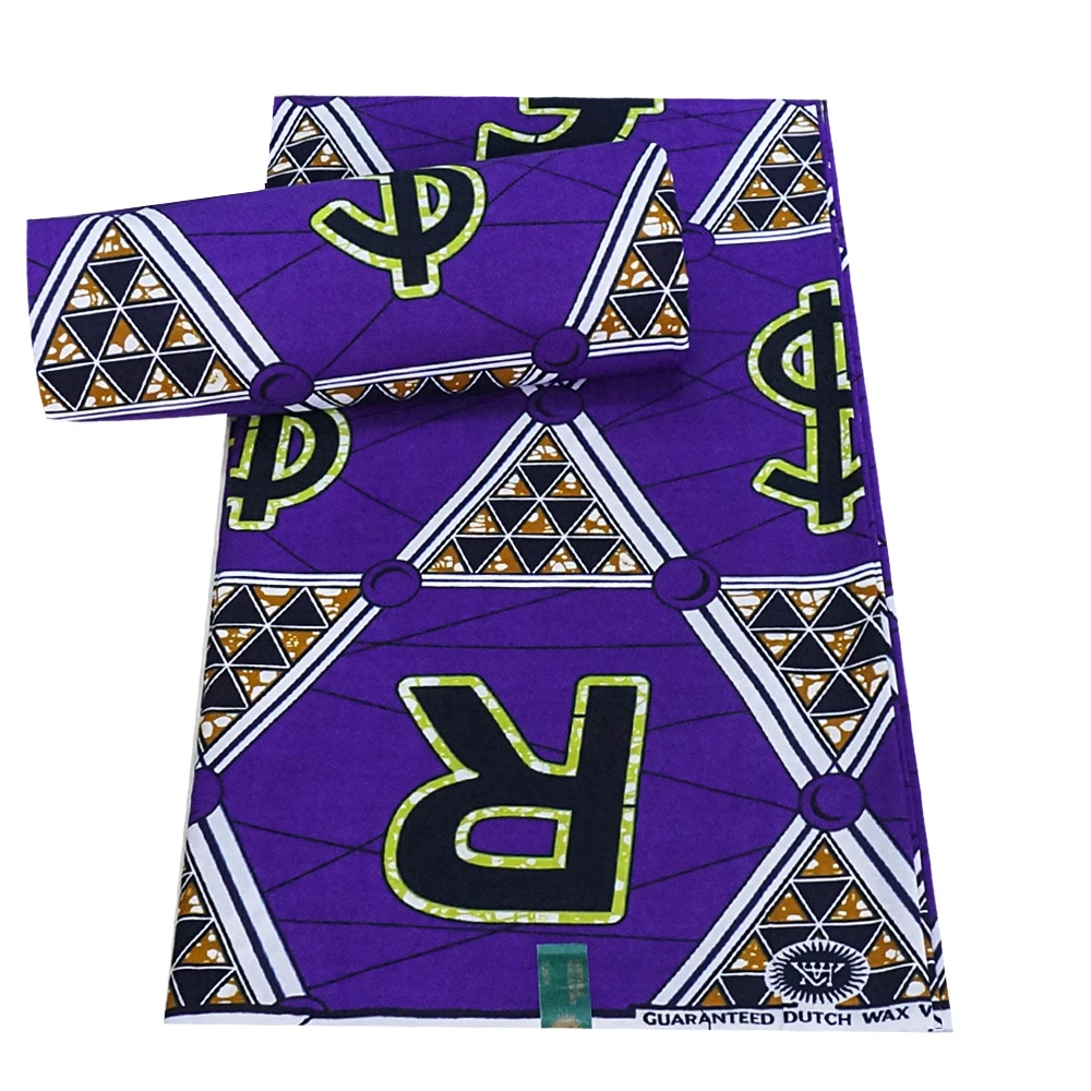 African Wax Fabric in Batik Style with Triangle Print Purple,6Yards Long for Spring Summer Sofa Dress DIY Sewing Material R886