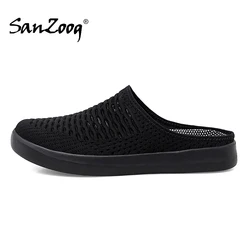 Heren Halve Schoenen Slippers Glijbanen Zomer Mesh Schoenen Unisex Vrouwen Indoor Outdoor Lichtgewicht Plus Big Size 49 50 51 52 53 54