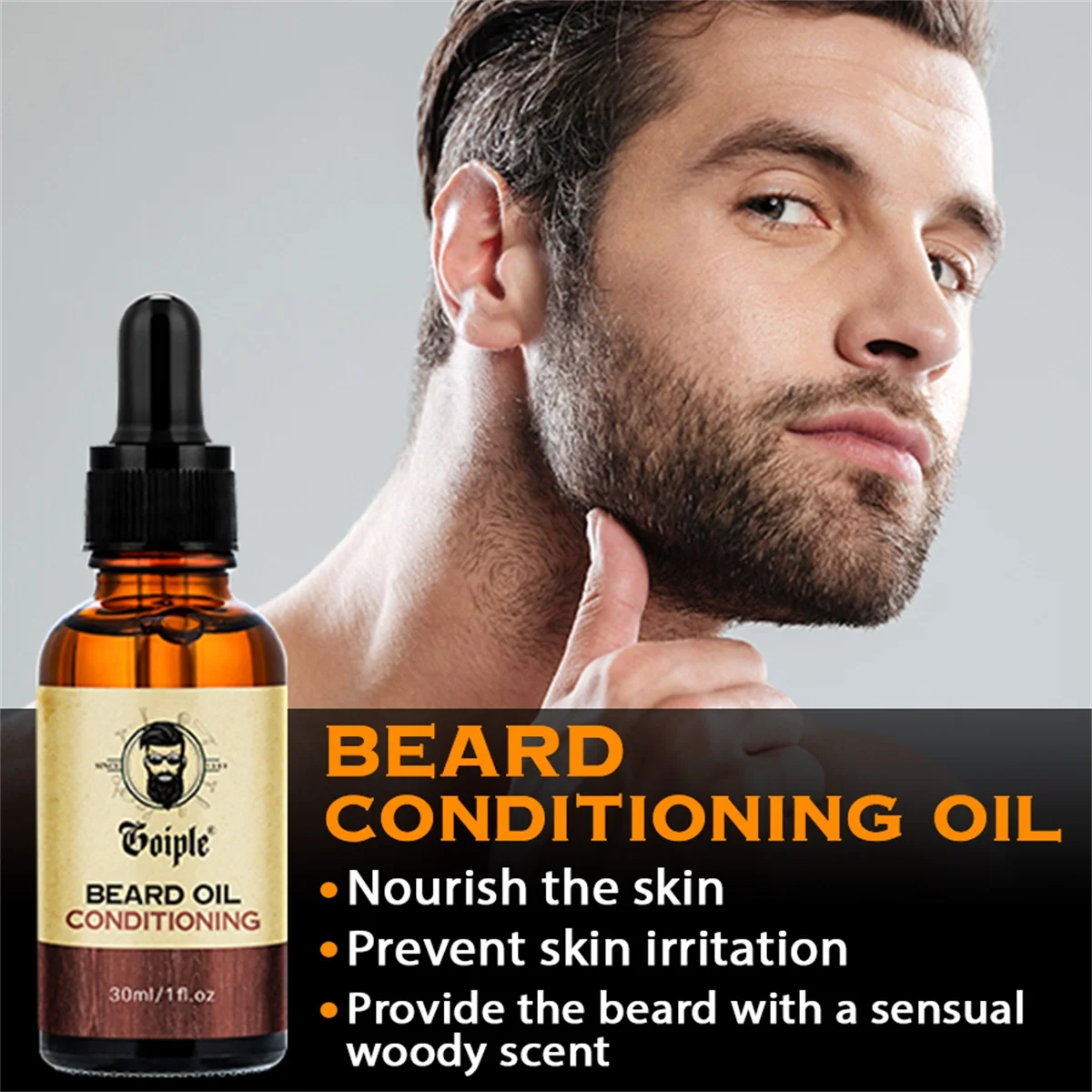 Men's Beard Conditioning Voluming Kit and Micro Roller 0.25mm Moisturizing Thicken Facial Hair Beard Boosting Essence Nourishing