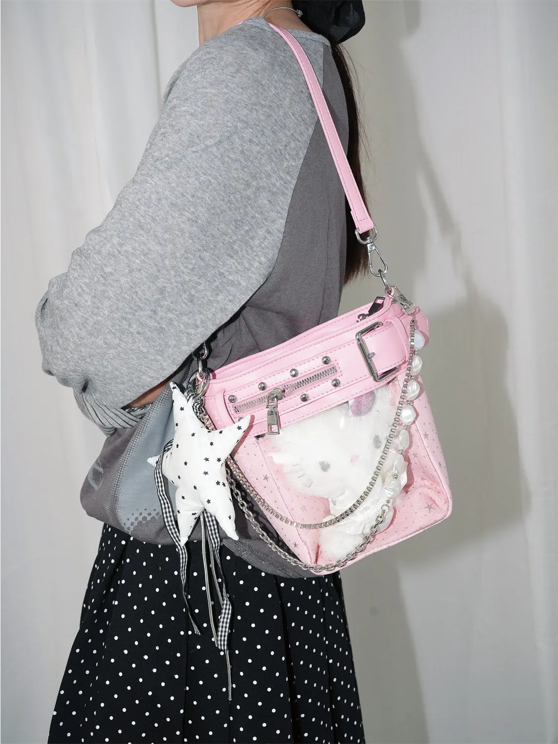 Original Design Light Star Polka Dot Versatile Bucket Bag for Women's Shoulder Bags Crossbody Bag Fashion Handbag