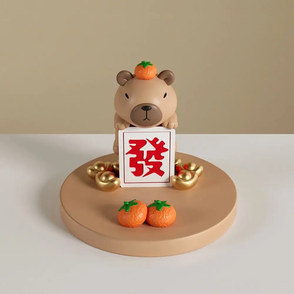 Resin Capybara Phone Stand Multi-functional Statue Capybara Mobile Phone Holder Cartoon Cute Capybara Desk Lazy Bracket