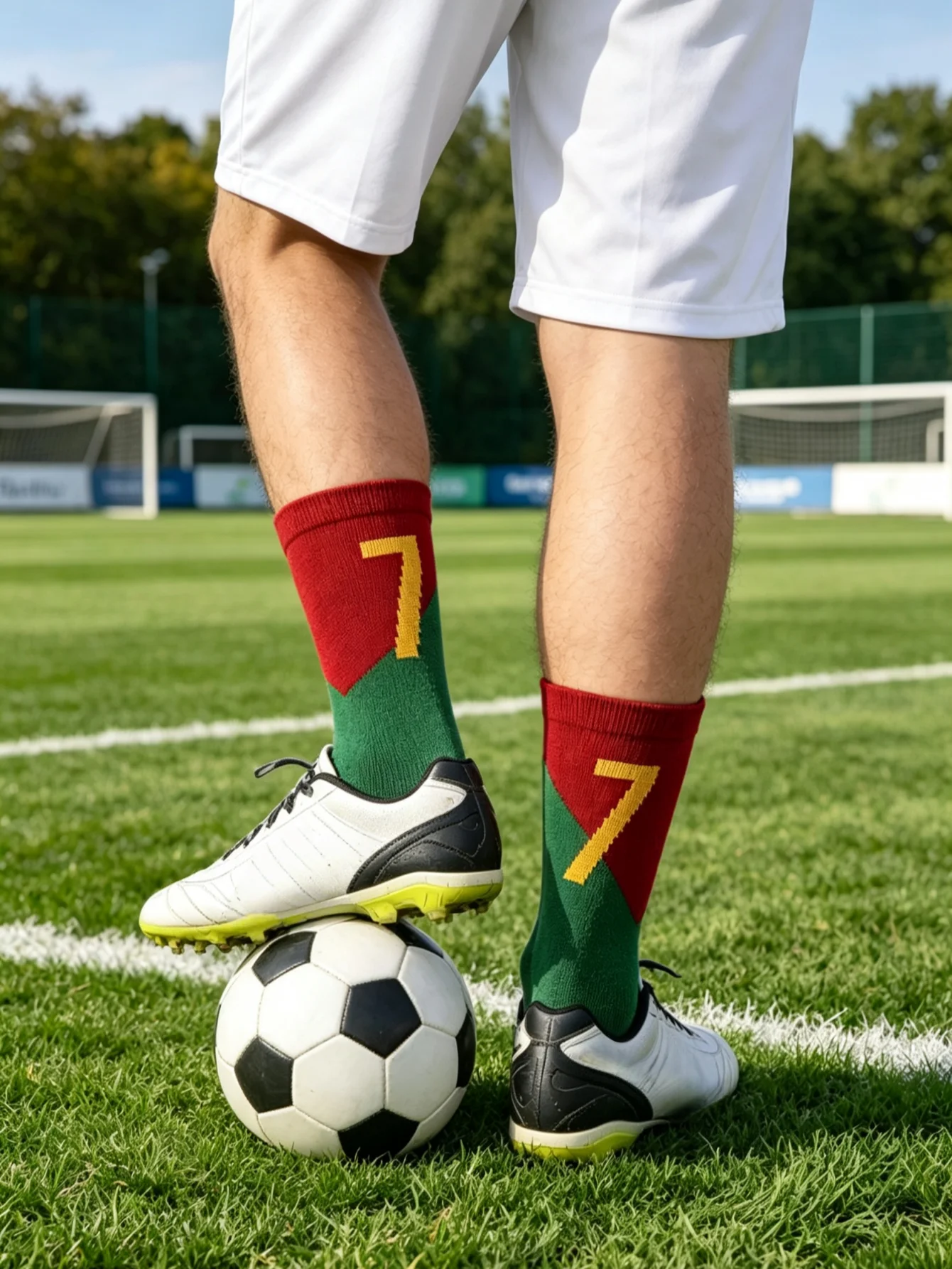 

Men's Sports Football Socks, Color-Blocked Size 7 and 10 Sports Anti-Slip Socks, Outdoor Running Training Breathable Mid-Calf Socks, Professional Competition Socks