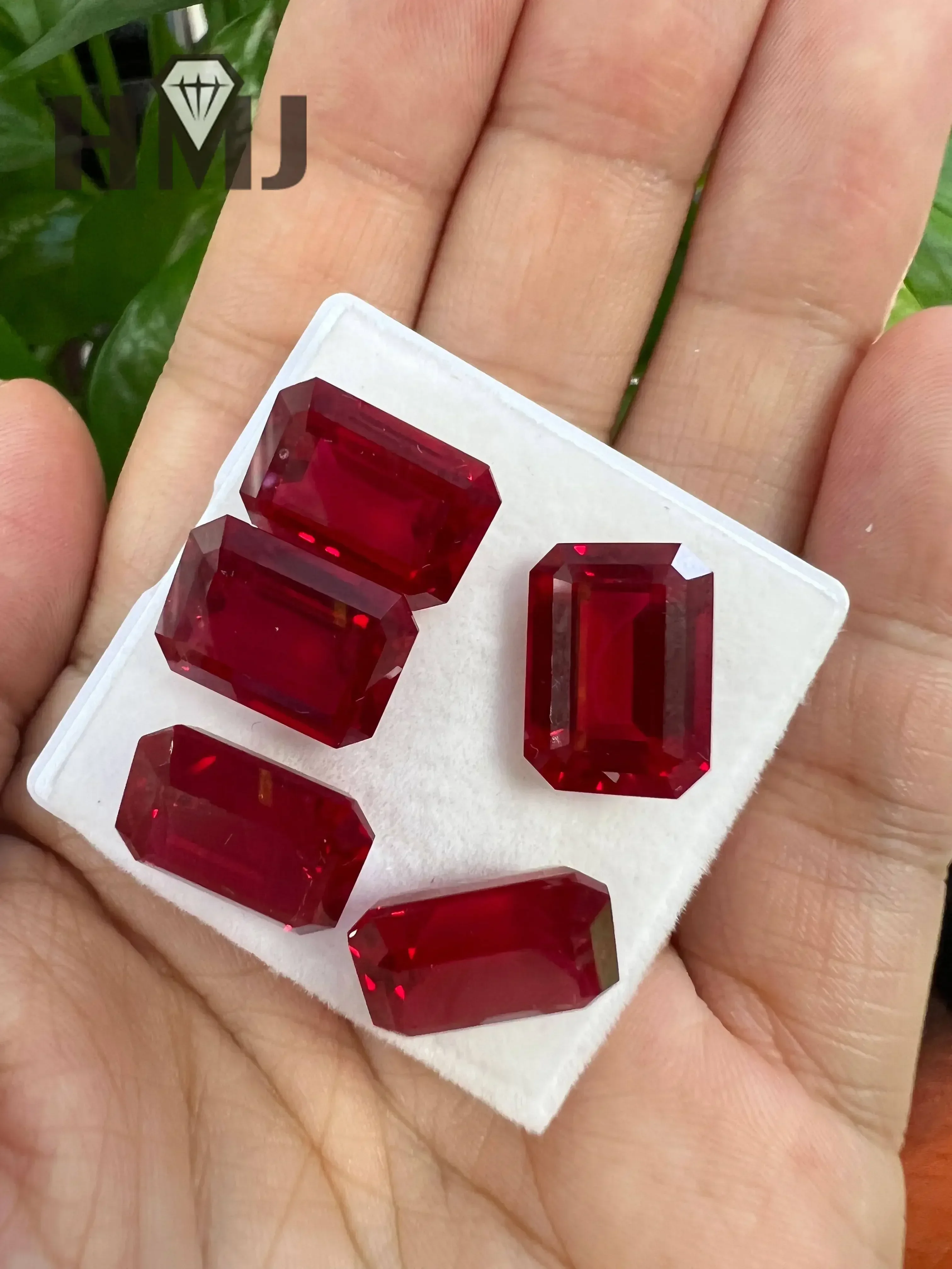 

AGL Certificate Lab Grown Ruby Pigeon Blood Red Ruby Emerald Cut VVS1 Gemstone Charms DIY Advanced Jewelry Making Material