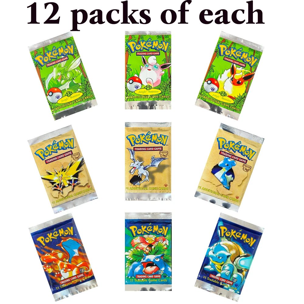 การ์ดเกมโปเกมอน PTCG 12 แพ็ค บูสเตอร์แพ็ค ชุดเบส ฟอสซิล จังเกิ้ล รวม 9 ซองเดี่ยว 1 แพ็ค 11 ใบ หายาก นิยมสะสม