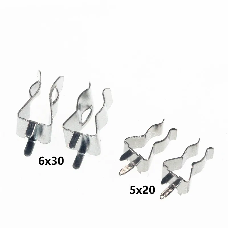 50 sztuk 5*20mm 6*30mm zacisk bezpiecznika uchwyt bezpiecznika zacisk bezpiecznika 5X20MM nagłówek ubezpieczeniowy zacisk miedziany