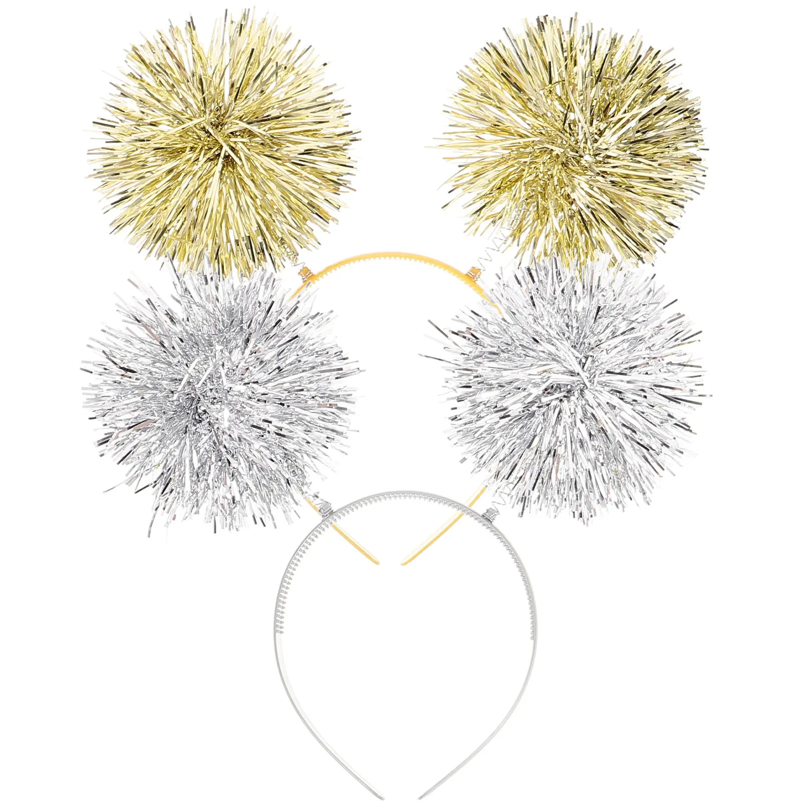 

2 шт. блестящие повязки на голову с помпонами, модные аксессуары для вечеринок, дней рождения, танцев, для женщин и подростков, повязки-бопперы на День святого Валентина