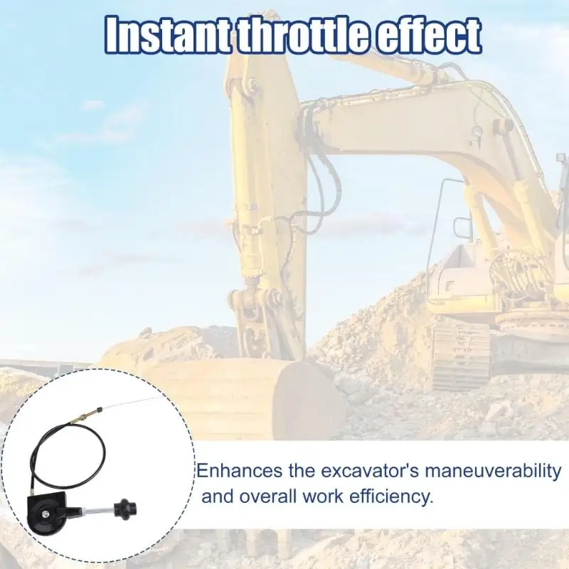 652F Mechanical Excavator Throttles Pull Cable, 1 Meter Manual Control Assembly with Compacts Head and Flexible Cable Body for