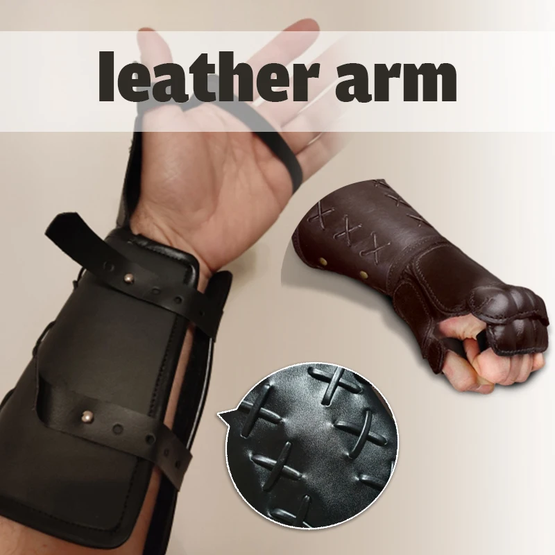 中世レトロアーマーバイクグローブ、ワイドカフスブレーサー付き、スチームパンク戦士ガントレット、男性用、テンプル騎士団コスプレ用