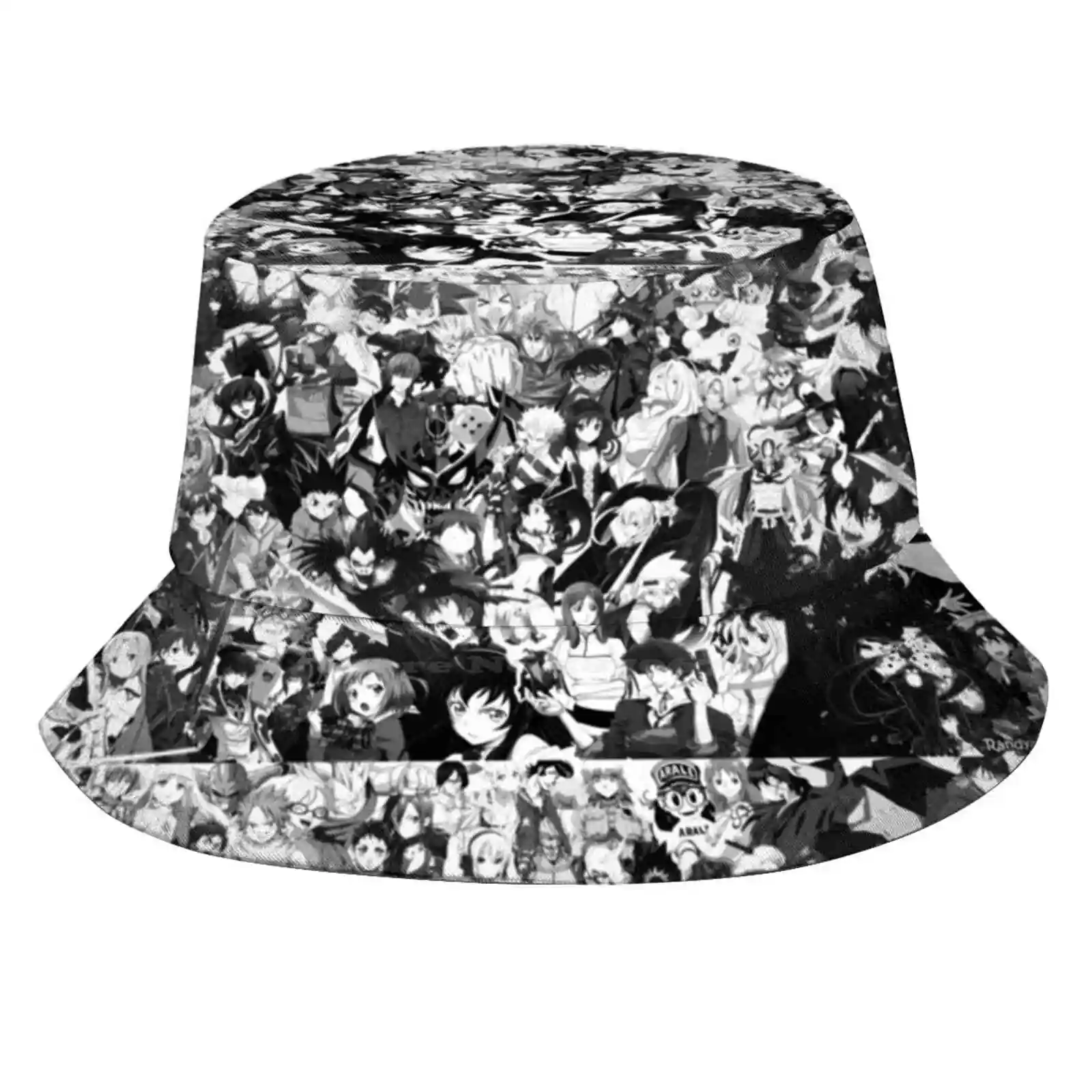 Best Anime Collection Sun Cap Fisherman Hat Bucket Hats Anime Manga Collection Comic Japanese Black And White Funny Teenager