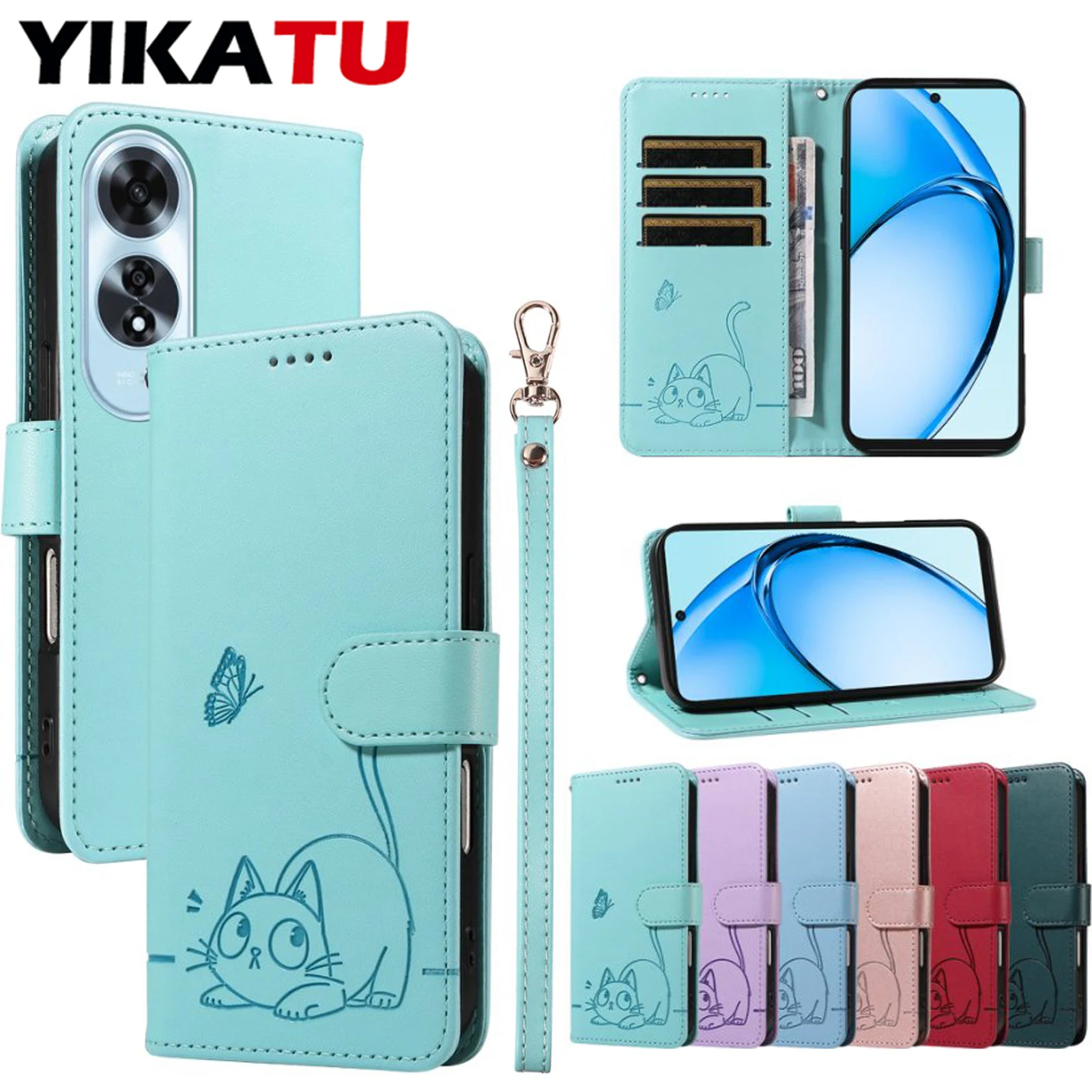 

Magnetic Wallet Leather Case For OPPO A98 A96 A95 A94 A93 A92S A79 A78 A77 A76 A74 A73 A72 A60 5G A58 A57S A57 4G 2022 A55 A54S