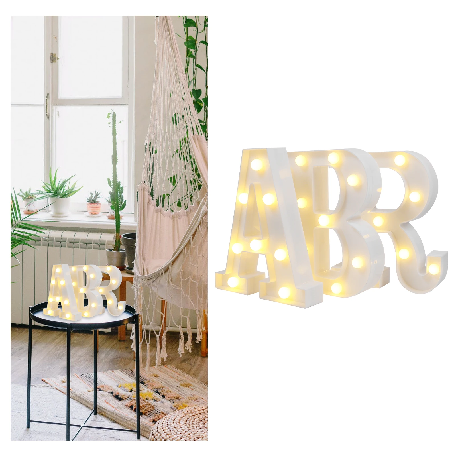 

3 Pcs Decoration LED Letter Light for Bar Wedding Decorative Lamp Desktop