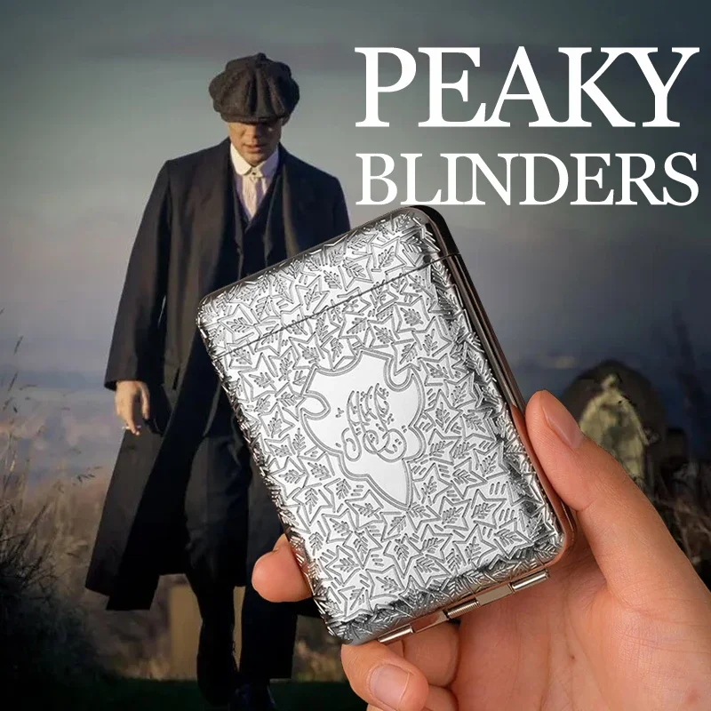 Vintage Engraved Cigaret Case Peaky Blinders Cigarrete Case Shelby Container Pocket Cigarete Box Holder Storage Box Men\'s Gift