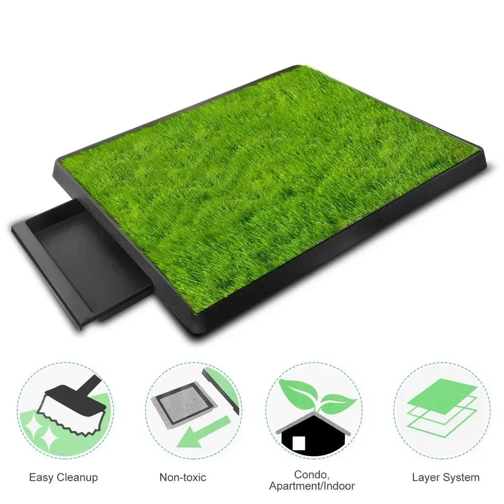 Pet Toilet Dog Litter Box Pad Potty  Dog Training Synthetic Grass Mesh Tray Indoor Outdoor Use Dog Toilet