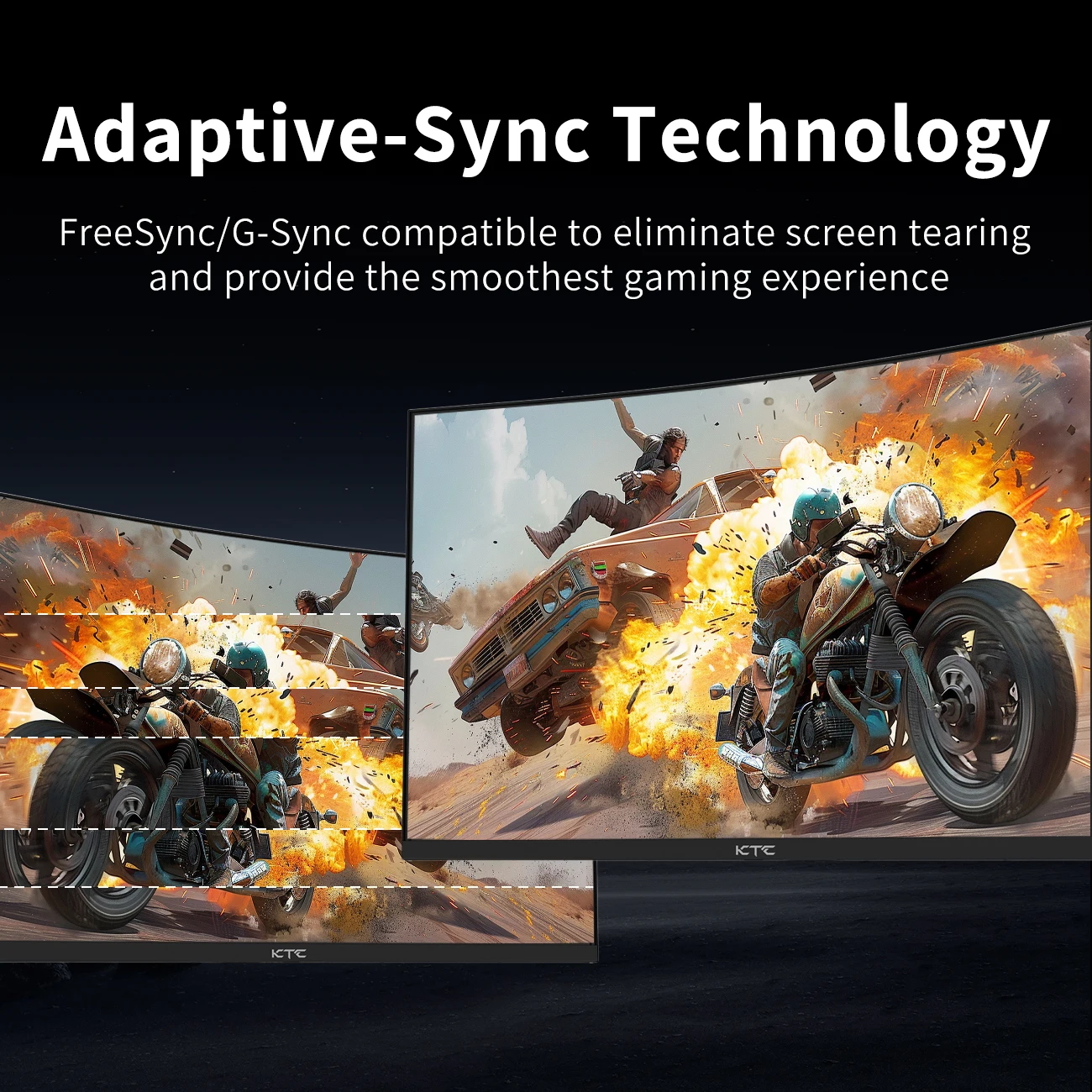 شاشة ألعاب منحنية KTC 24 بوصة 1500R 165 هرتز 1 مللي ثانية FHD 1080p VA Tilt Adaptive Sync HDR 110% sRGB DP/HDMI، VESA للإيقاف المنزلي للألعاب #4