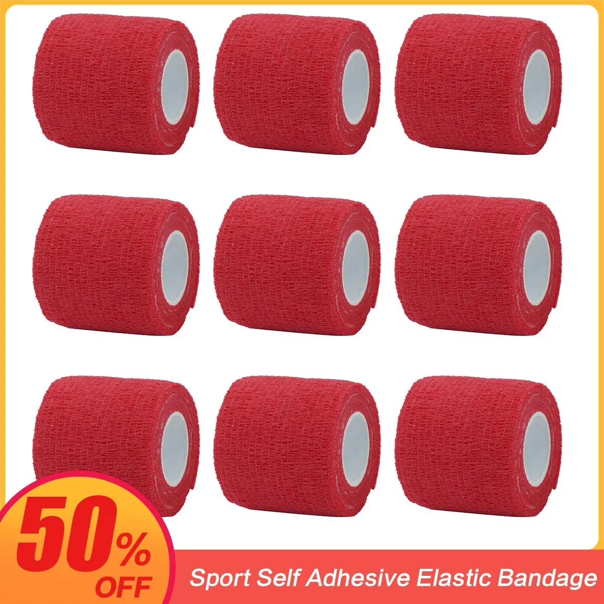 Red Bandage Waterproof Medical Therapy Self Adhesive Sports Muscle Tape Finger Joints Wrap First Aid Kit Pet Elastic Bandage