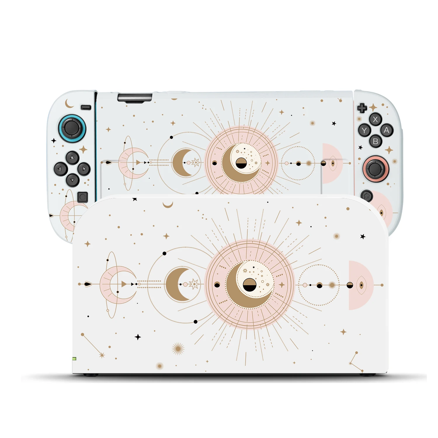 حافظة لجهاز نينتندو سويتش 2 فوندا غطاء حماية قابل للإرساء مرحلة القمر الشفاف من مادة البولي يوريثان الحراري 2 ملحقات وحدة التحكم JoyCon