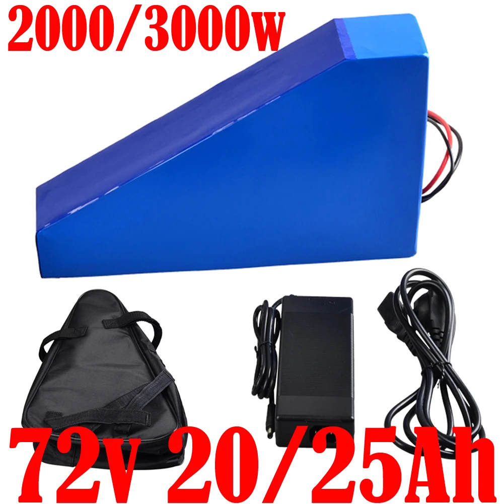 

72V Battery 72V 25AH 20AH 17AH 15AH 13AH Lithium eBike Battery Pack 18650 Cell 72V 1000W 2000W 3000W Electric Scooter Battery