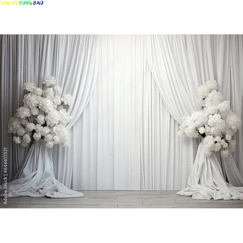 Wedding Stage Photography Backdrops Aesthetic Luxury Flower Decoration Indoor Vintage Luxury Wall Photo Studio Background ZZ-04