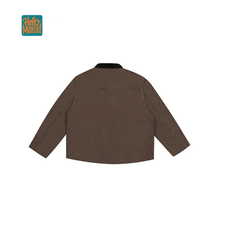 HELLOMARCEL Luxury Quality EU US Size Men'S Street Jacket Autumn Retro Work Loose Fit Turn-Down Collar Jacket