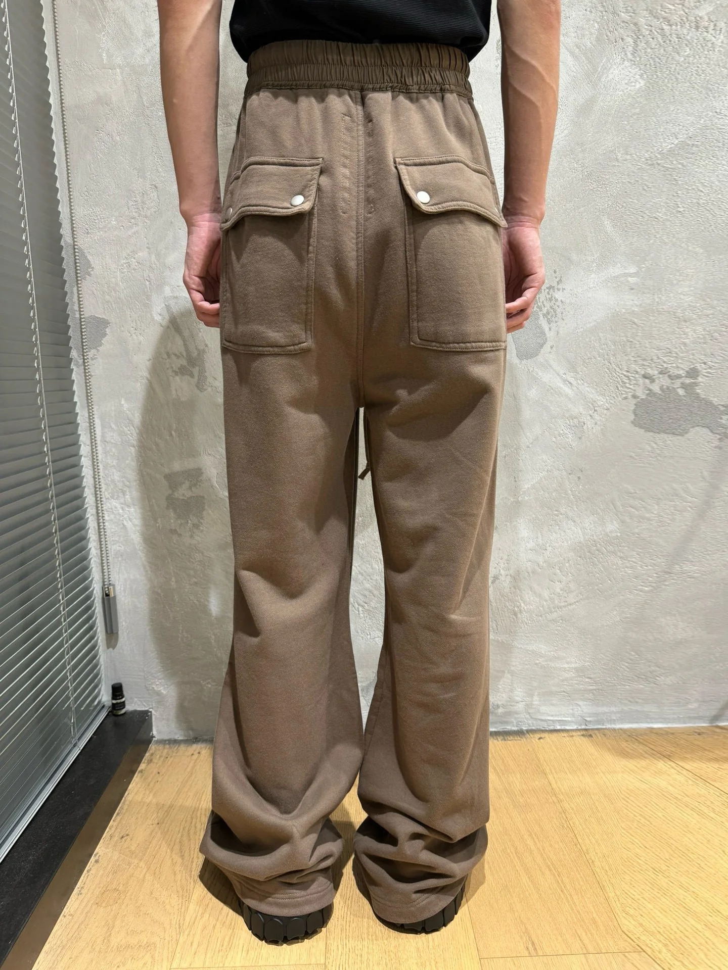 2025 High Street Women's Pink Western-style Drawstring Elastic Waist Splicing Thin and Loose Banana Wide Leg Casual Pants