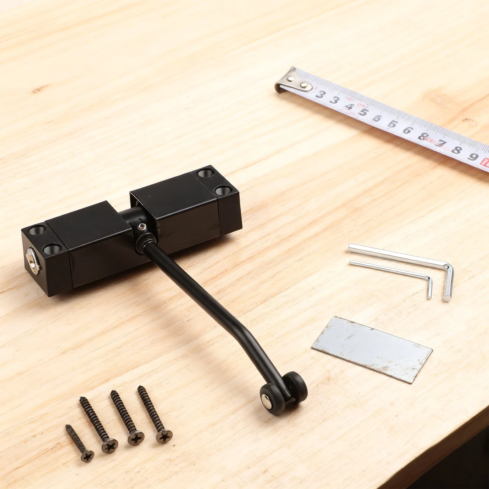 Hydraulic Door Closer with Safety Spring Providing Secure Door Closure and Quiet Operation for Indoor and Outdoor Use