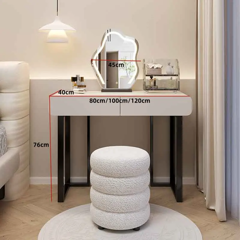 Mirror Storage Dressing Table Modern Minimal Nordic Living Room Dressing Table Drawers White Corner Mueble Tocador Furniture