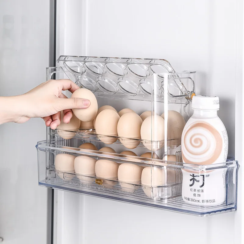 New Egg Storage Box Refrigerator Organizer Food Containers Egg Fresh-keeping Case Holder Tray Dispenser Kitchen Storage Boxes