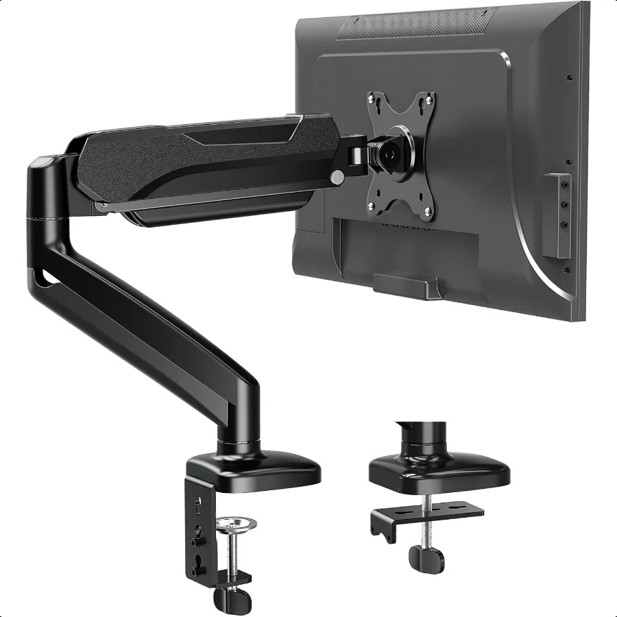 

Single Monitor Desk Mount Adjustable Gas Spring Monitor Arm port Max 32 Inch Screen Computer Monitors Stand with Clamp Grommet