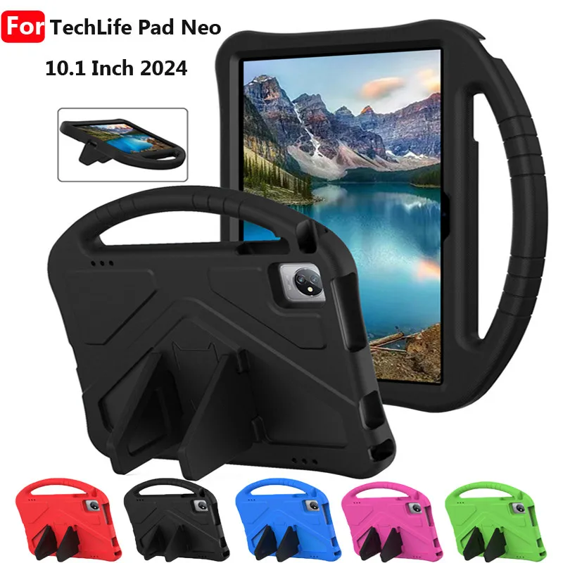 For TechLife Pad Neo 10.1 Inch 2024 Kids EVA Shockproof Case Tablet Stand Cover Stand Casing Kids Friendly Portable Handle Case