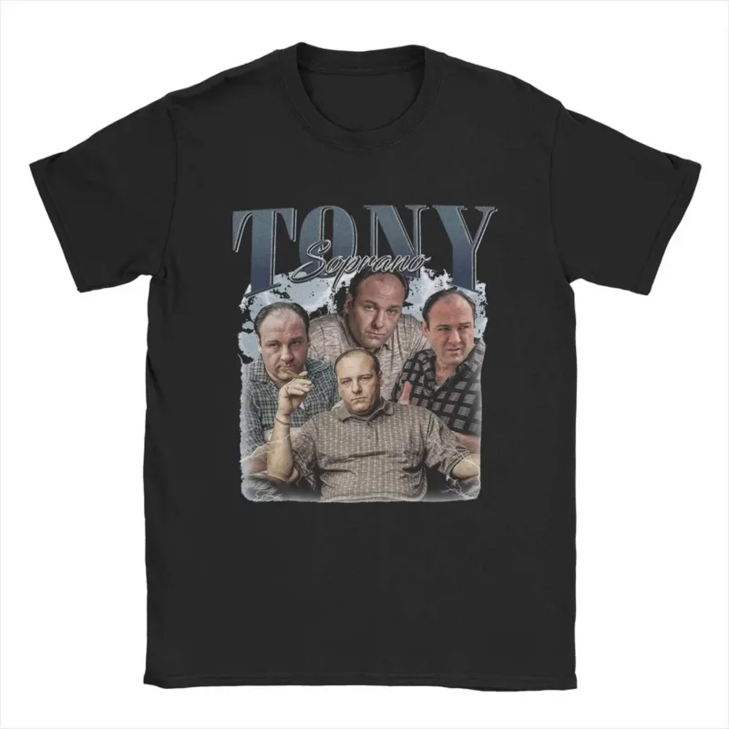 Tony Soprano Movie T Shirts for Men Cotton Fashion for Male T-Shirt Crew Neck Tee Shirt Short Sleeve Tops Printed