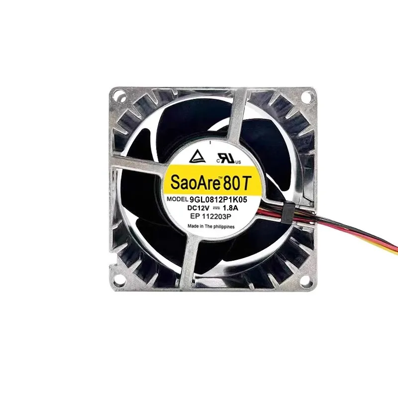 New original 9GL0812P1K05 8038 12V 1.8A 8CM 4-wire PWM high-temperature resistant metal frame cooling fan