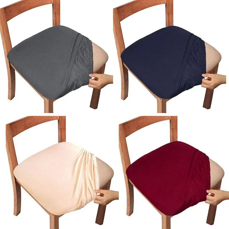 Home Seat Cushion Set Solid Color Four Seasons Chair Cushion Cover Elastic Chair Cover Dining Chair Cover One