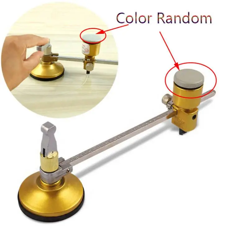 Professional Glass Cutter Round Cutting Tool With Round Handle And Suction Cup Adjustment Compass Type Cutter(Lid Color Random)